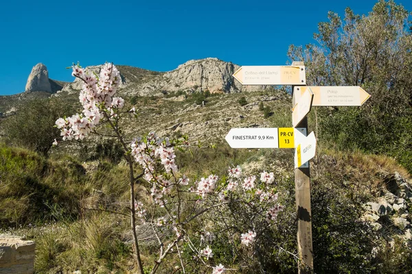 Panneau de randonnée sur la Costa Blanca, Espagne — Photo
