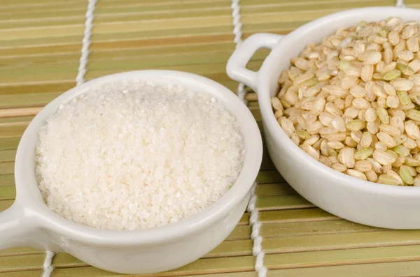 Rice and rice semolina — Stock Photo, Image