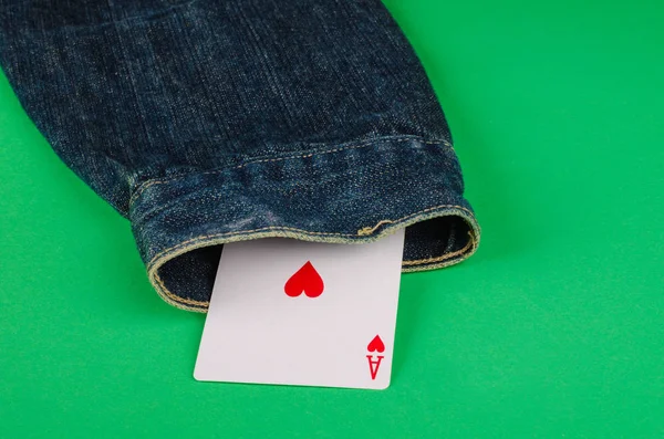 Card up the sleeve — Stock Photo, Image