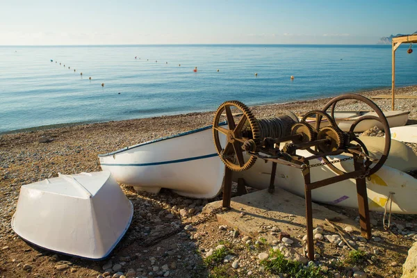 Altea baai met vissersboten — Stockfoto