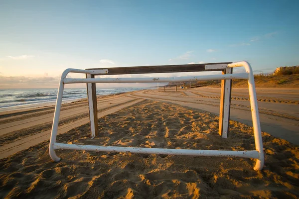 Playa gol de fútbol —  Fotos de Stock