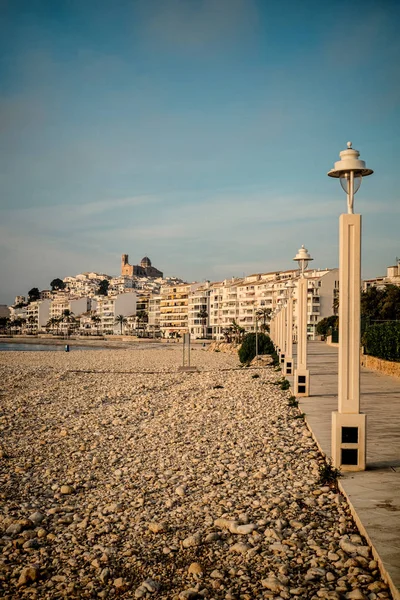 Altea Plaj Costa Blanca Spanya Dan Görüldü Olarak Eski Şehir — Stok fotoğraf