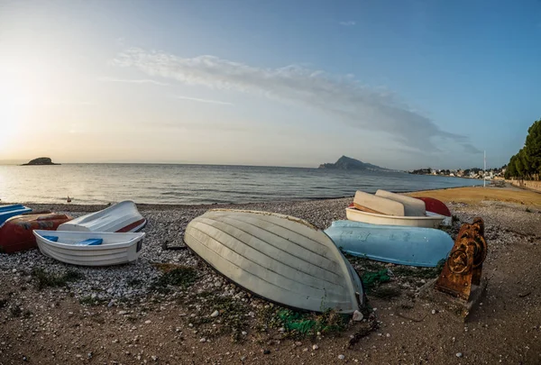 Łodzie rybackie nad zatoką Altea — Zdjęcie stockowe