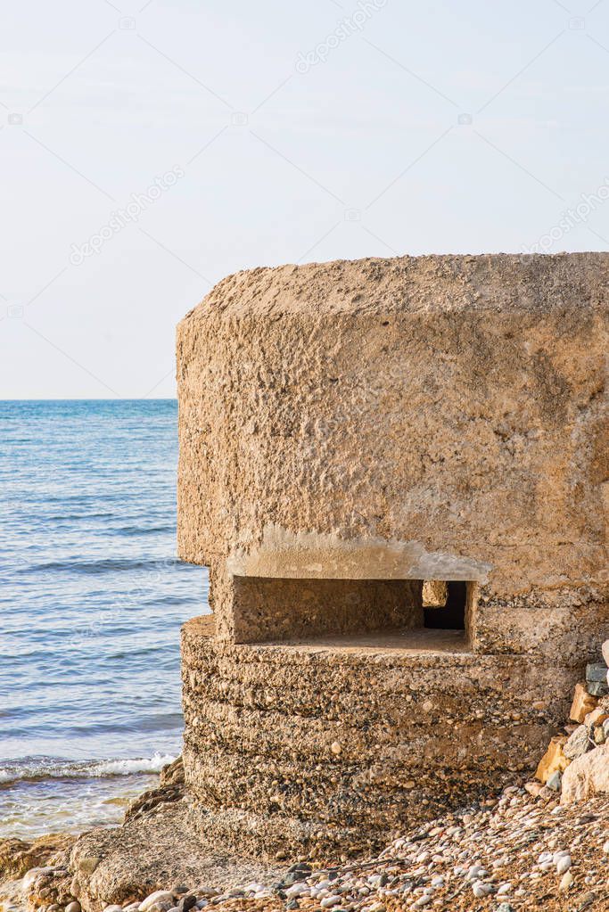 Spanish civil war coastal bunker on Alicante coaset