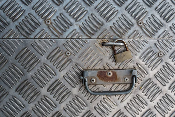 Padlock Stainless Steel Door — Stock Photo, Image