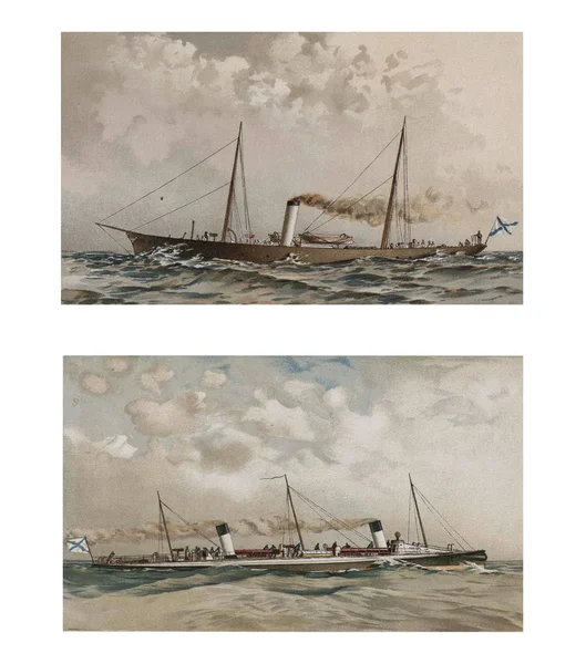 Illustratie van schepen 19-18 eeuw. — Stockfoto