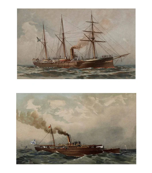 Εικονογράφηση των πλοίων 19-18 αιώνα. — Φωτογραφία Αρχείου