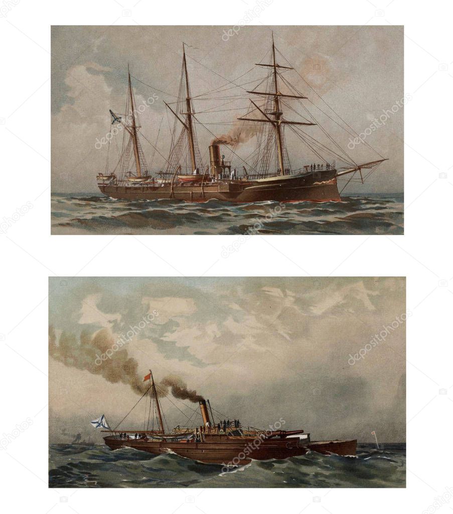 Illustration of ships 19-18 century.