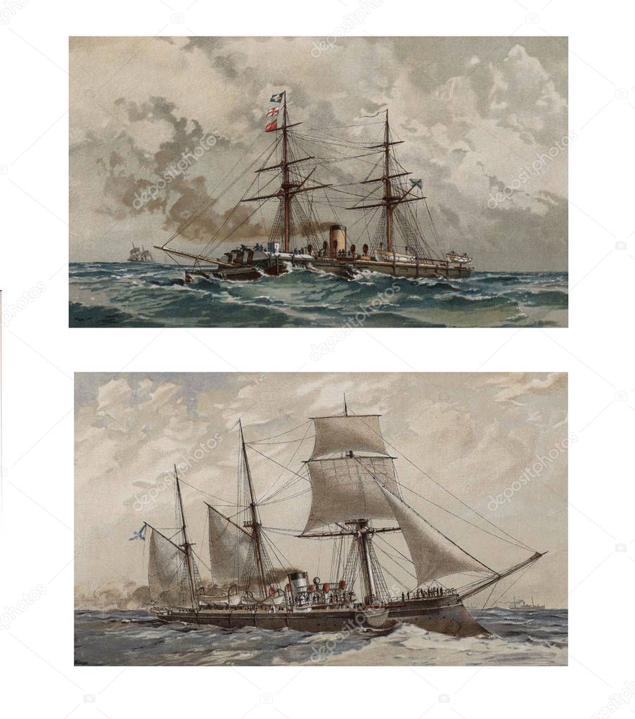 Illustration of ships 19-18 century.