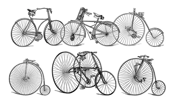 Ilustração de bicicletas antigas . — Fotografia de Stock