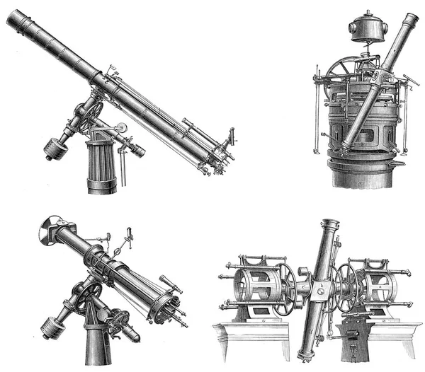 Illustratie van oude telescopen. — Stockfoto