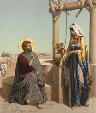The conversation of Jesus Christ with the Samaritan woman clipart