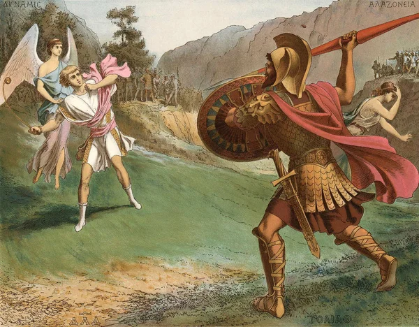 David en Goliath. — Stockfoto