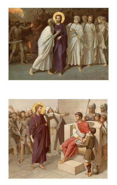 The Kiss Of Judas. Jesus and Pontius Pilat.