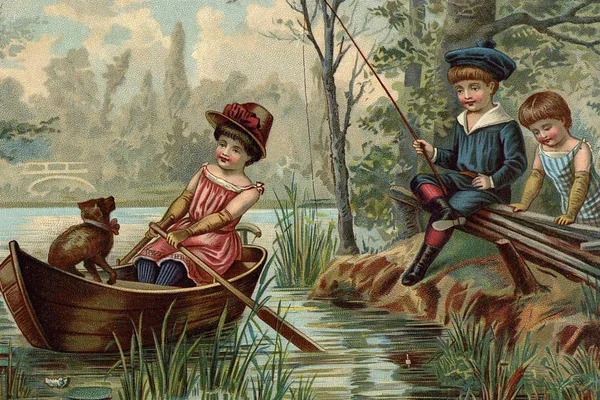 Kinderspiele. Fischerei — Stockfoto