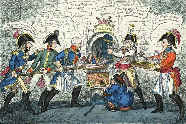 Caricatura militare e politica del XVIII secolo . — Foto Stock