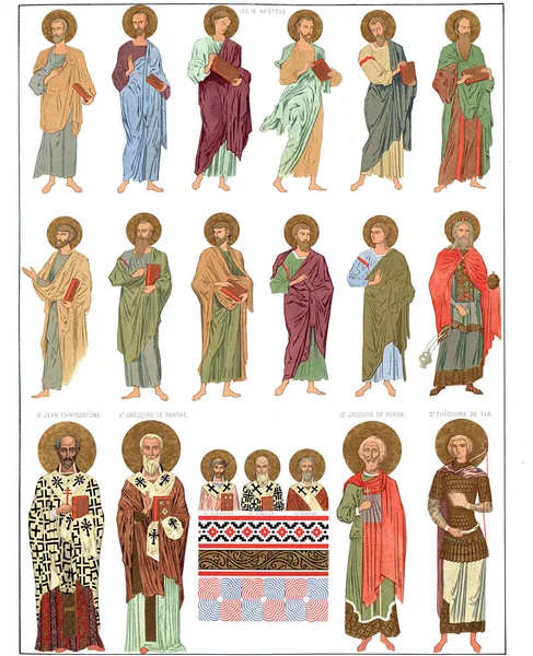 The 12 apostles and other saints. — Stock Photo, Image