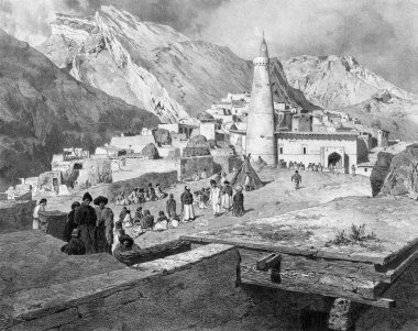 The Dagestan town. clipart