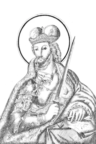 O ícone de Santo Beato Príncipe Alexander Nevsky — Fotografia de Stock