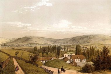 Kafkas Dağları'nın tarihi manzara.