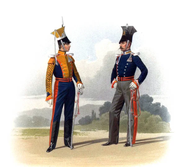 Μια παλιά εικόνα των αξιωματικών και των στρατιωτών της Ρωσικής Αυτοκρατορίας. — Φωτογραφία Αρχείου