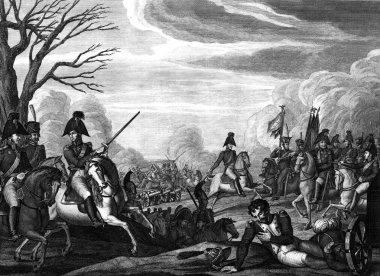 Fransa ve Rusya arasındaki savaş Muharebesi oyma.