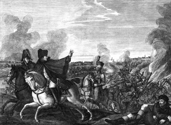 Fransa ve Rusya arasındaki savaş Muharebesi oyma.