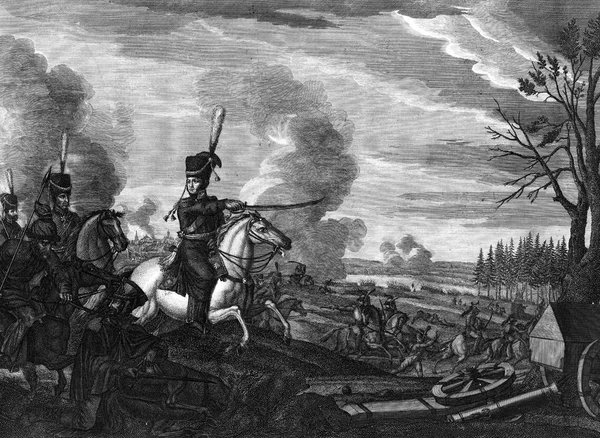 Гравюрная битва войны между Францией и Россией . — стоковое фото