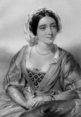 Güzel bir kızın Vintage illüstrasyon.