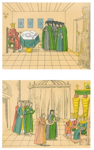 Descrição histórica. O casamento dos reis russos . — Fotografia de Stock