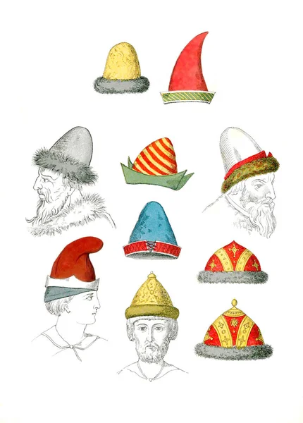 头饰 10 至 13 世纪俄罗斯男子. — 图库照片