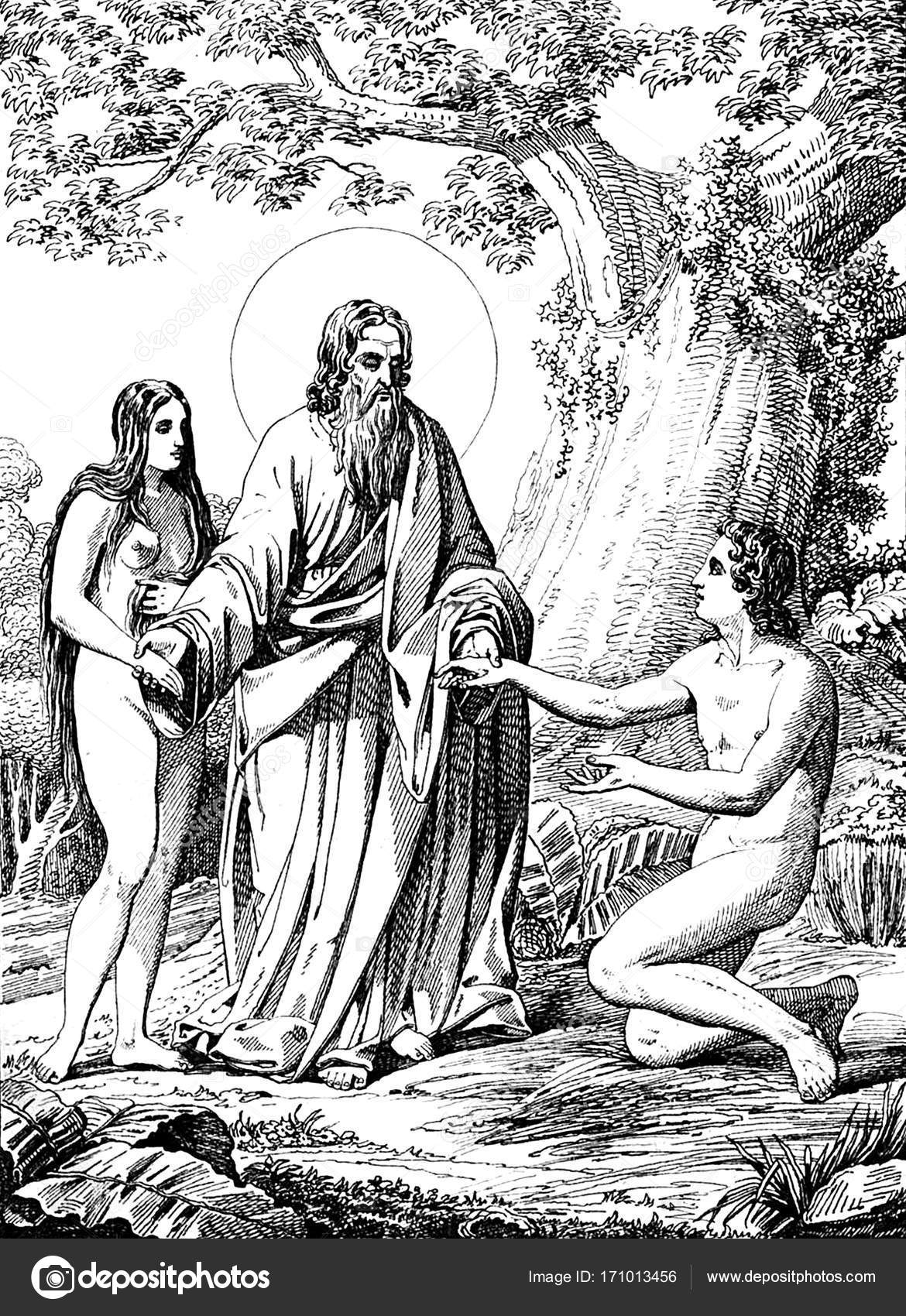 神は、アダムとイブ.— ストックイラストレーション by © ruskpp #171013456