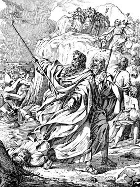The transition of the Israelites through the black sea. clipart