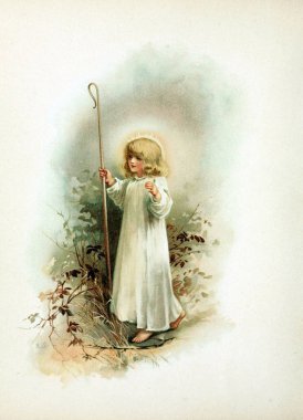 Noel retro Tema. Bebek İsa