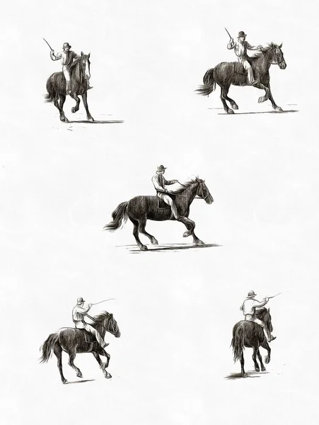 Cavalo Imagem Retrô Antiga — Fotografia de Stock