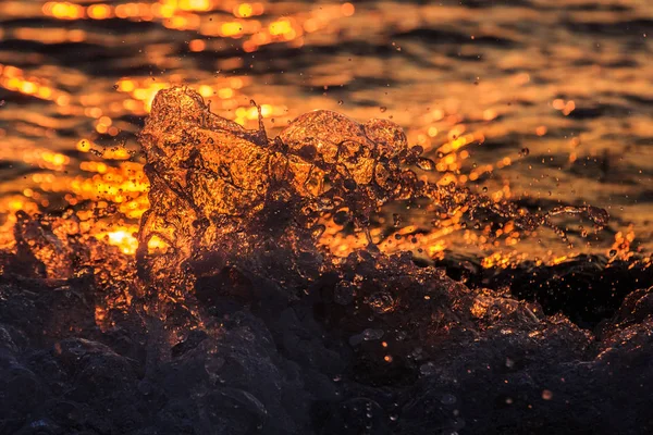 Mořská Voda Zapadajícím Slunci — Stock fotografie