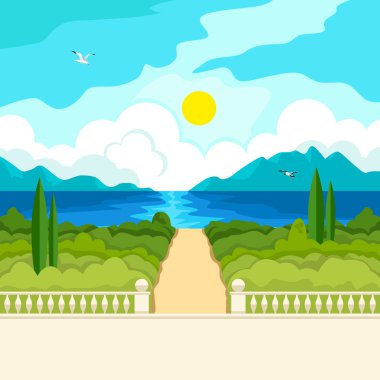 South seascape idyllic clipart