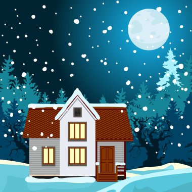 Kış gecesi manzarası
