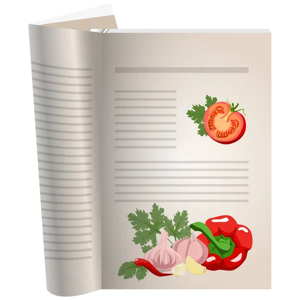 Pages de modèle d'un livre de cuisine — Image vectorielle