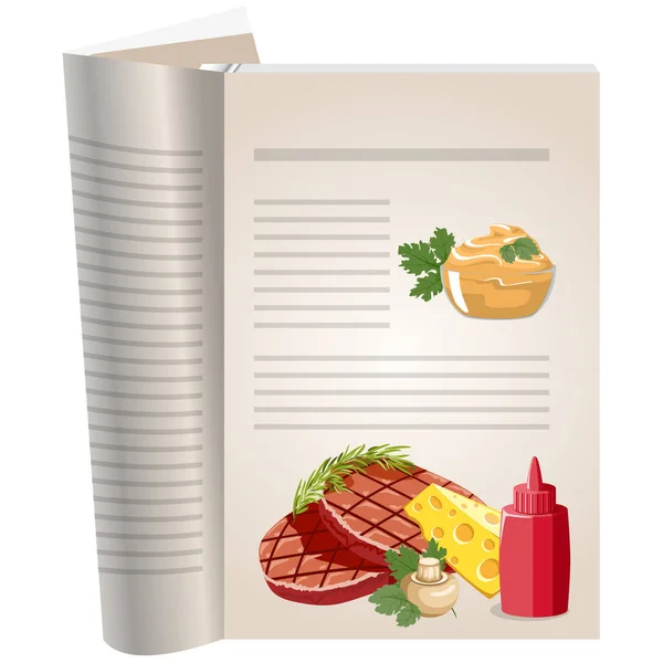 Pagine modello di un libro di cucina — Vettoriale Stock