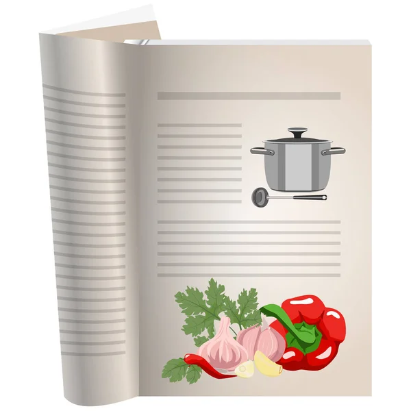Pagine modello di un libro di cucina — Vettoriale Stock