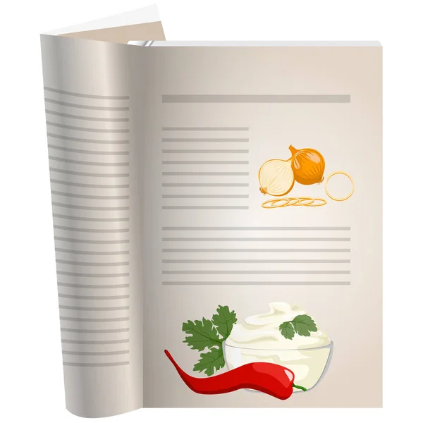 Páginas de plantillas de un libro de cocina — Archivo Imágenes Vectoriales