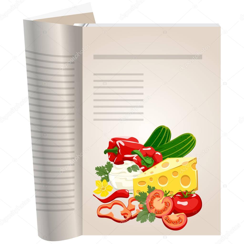Template pages of a cookbook