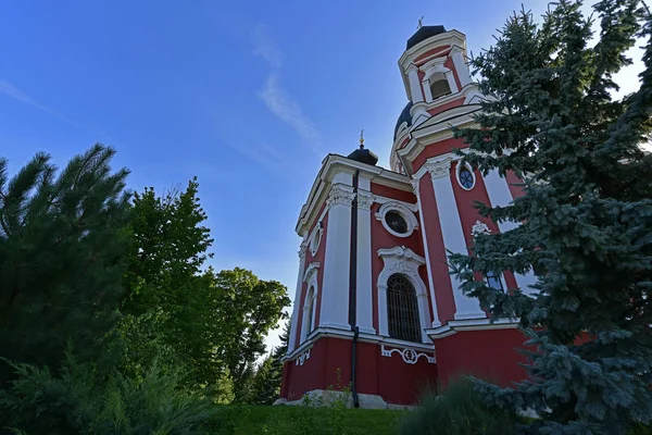 Autumn Walk Church Park Church Attendance Religious Worship — Stock Photo, Image