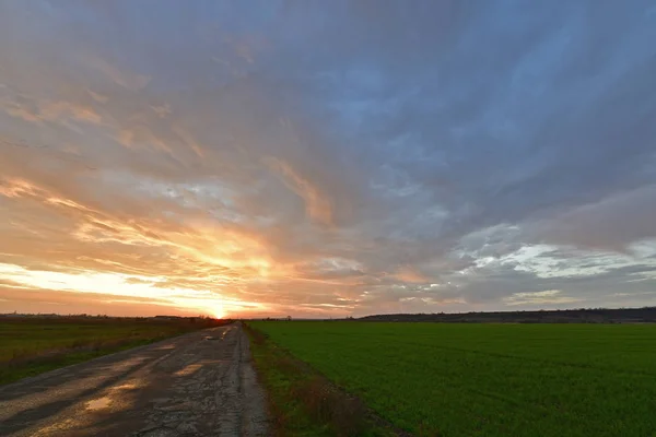 Prachtig Landschap Herfstlandschappen Zonsondergangen — Stockfoto