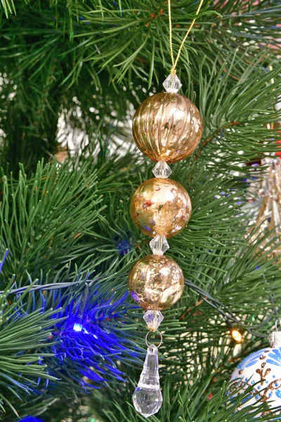 Unser Neujahrsbaum Und Unsere Dekoration Für Das Neue Jahr — Stockfoto
