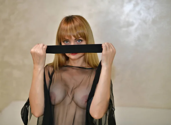 Erotické Focení Krásnou Velmi Sexy Ženou — Stock fotografie