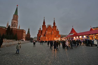 Moskova Rusya 12 / 29 / 2019 Yeni Yıl tatili ve Moskova 'yı gezmek.
