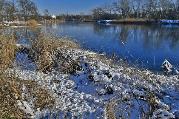 Paesaggio Invernale Parco Divertimenti Cittadino — Foto Stock