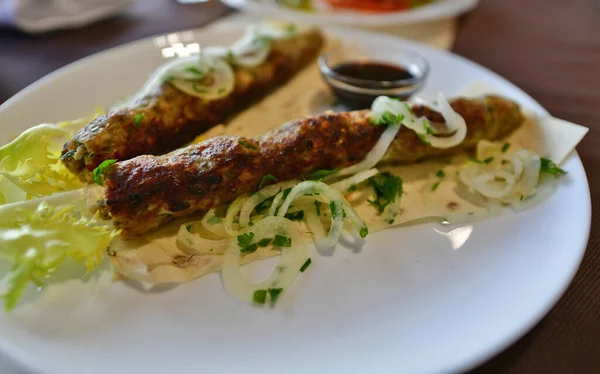 Delicioso Comida Restaurante Lindamente Servida — Fotografia de Stock